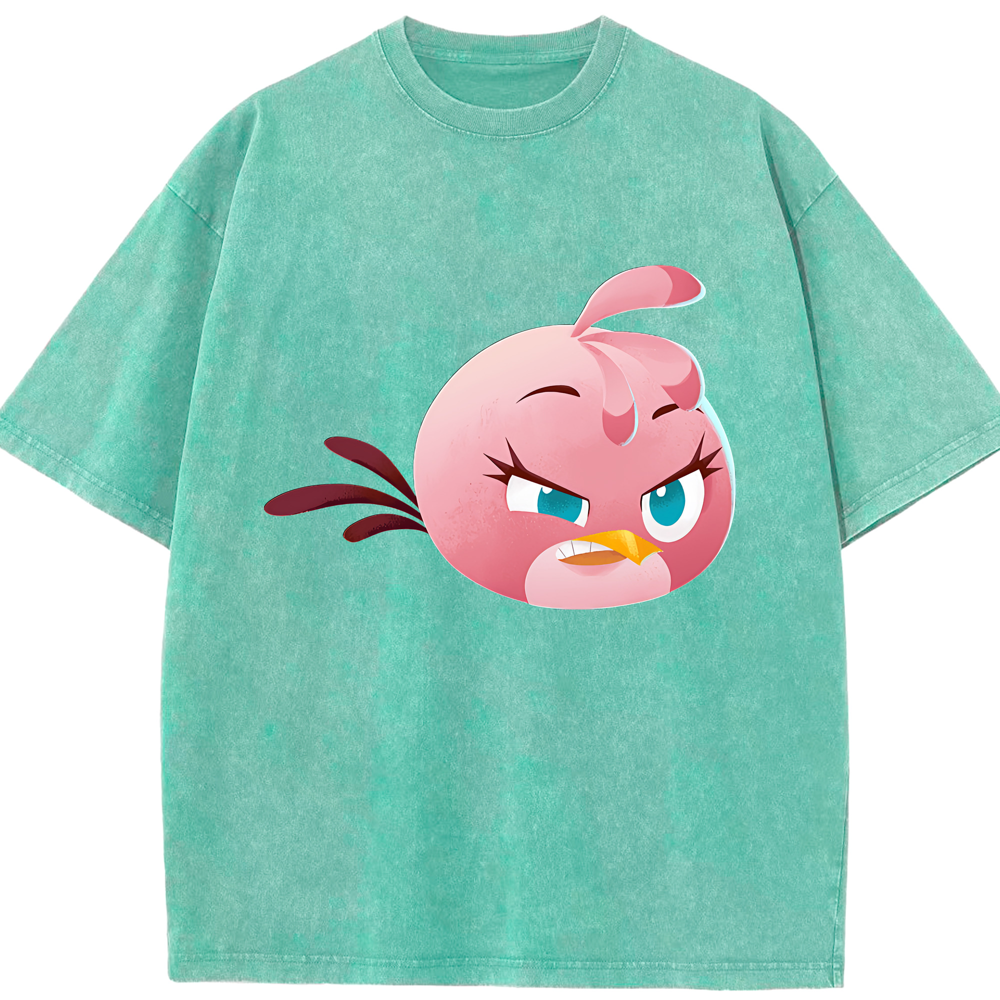 （画像用） Angry Birds アングリーバード 綿100% ヴィンテージ風 半袖Tシャツ（フロントプリント）